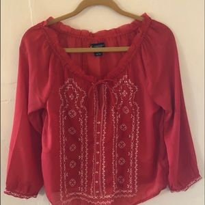 American Eagle Outfitters Red blouse top  SZ M